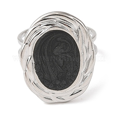 Кольца-манжеты из нержавеющей стали 304 с эмалью для женщин RJEW-F166-47P-01-1