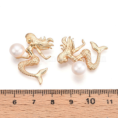 Подвески из натурального культивированного пресноводного жемчуга из латуни PEAR-N020-07K-1