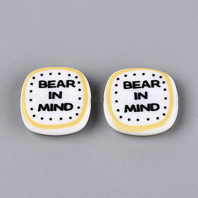 Печатные непрозрачные бусины из смолы&nbsp;RESI-N043-10A-1