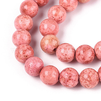 Окрашенные синтетические нити окаменелых бусин G-T139-6mm-66D-1