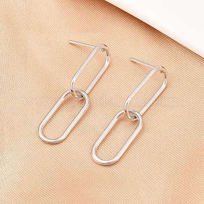 Овальные серьги-гвоздики из нержавеющей стали 316 EJEW-D339-04P-1