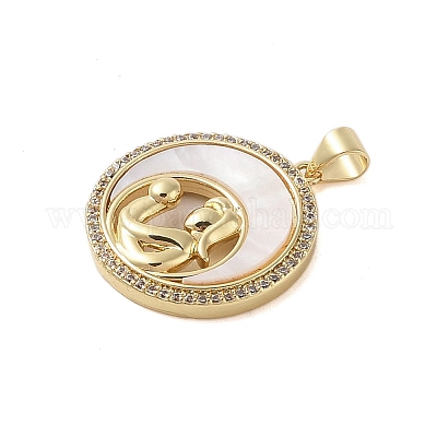 Латунные микропаве прозрачные подвески с фианитом KK-I712-51G-05-1