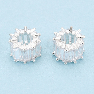 925 бусина из стерлингового серебра с прозрачными кубическими цирконами STER-T008-41S-1