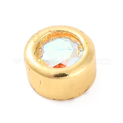 Покрытие стойки плоские круглые латунные кабошоны из микропаве из кубического циркония KK-F874-03G-08-1