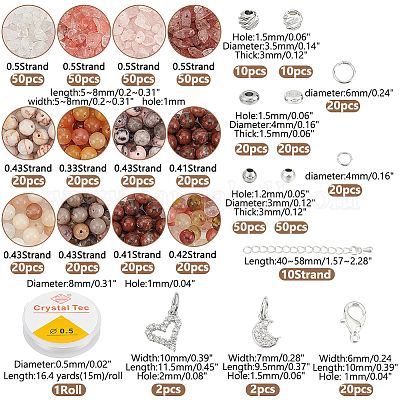 Набор для самостоятельного изготовления комплекта украшений из натуральных смешанных драгоценных камней DIY-WR0004-25-1