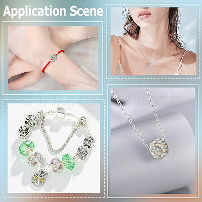 80 шт. полимерная глина со стразами европейские бусины с большими отверстиями с серебряными латунными сердечниками FPDL-LT0001-02D-1