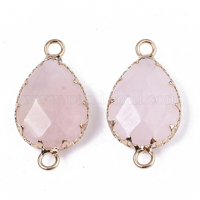 Соединители звеньев естественного розового кварца G-T131-09I-1