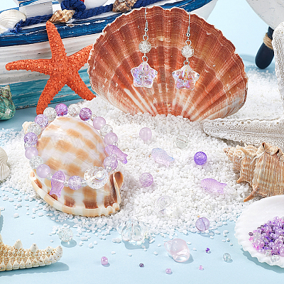 Прозрачные стеклянные бусины смешанного стиля GLAA-SC0002-21A-1