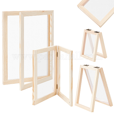 4шт. Рамка из сосны 4 стилей AJEW-BC0008-99-1