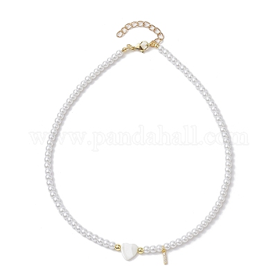 Ожерелья с подвесками из латуни микро-паве класса AAA с кубическим цирконием и буквами NJEW-JN04771-09-1