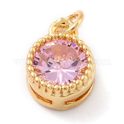 Настоящие 18-каратные позолоченные подвески из латуни с инкрустацией из кубического циркония ZIRC-L100-081G-06-1