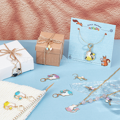 Подвесные маркеры петель с замком из сплава эмали HJEW-AB00158-1