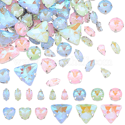 90 шт. 15 стиля мокко флуоресцентный(mi) пришивной стразы GGLA-ME0001-01-1