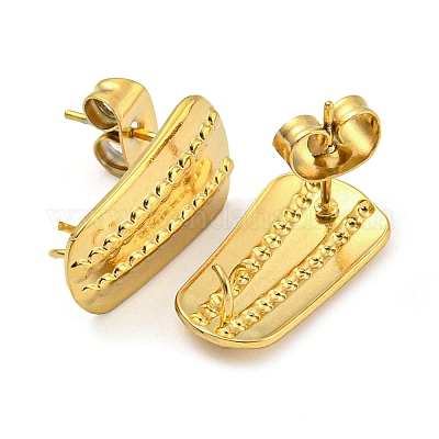 Серьги-гвоздики из нержавеющей стали 304 STAS-P355-05G-1