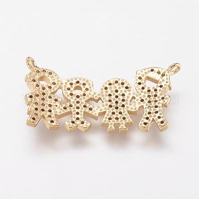 Латунные микро проложить кубического циркония подвески ZIRC-G104-06G-1