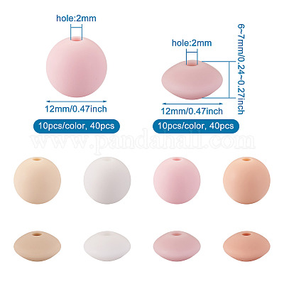 80шт 8 стиля пищевых экологически чистых силиконовых бусин SIL-TA0001-04-1