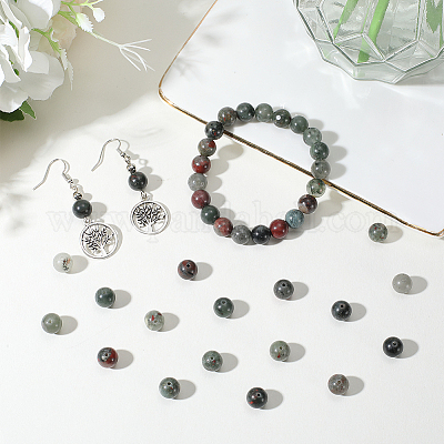 2 starnds нити натуральных африканских бусин из кровавика G-SP0001-27-1