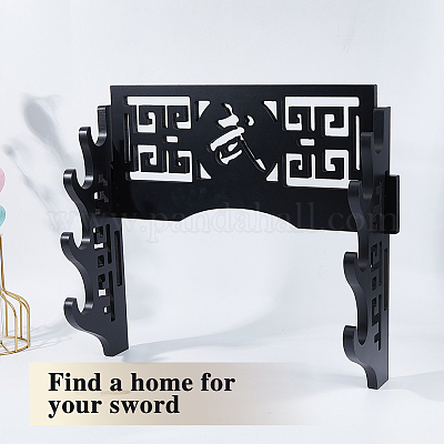 4-уровневые подставки для мечей и катан из плотной доски ODIS-WH0081-10-1