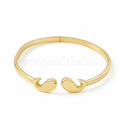 Ионное покрытие(ip) 304 нержавеющая сталь манжета кольцо для женщин RJEW-C060-03G-1