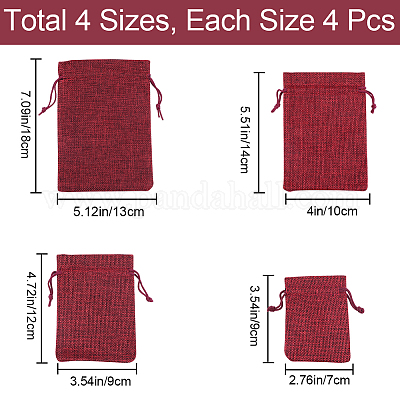 16 шт. 4 стиля полиэстер имитация мешковины упаковочные мешки затягивающиеся мешки ABAG-BBC0001-01D-1