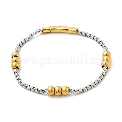 Браслеты из шариковой цепи из нержавеющей стали 304 для женщин и мужчин BJEW-Z087-22GP-1