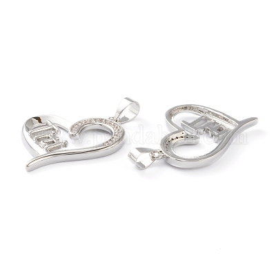 Латунные микропаве прозрачные подвески с фианитом ZIRC-J039-03P-1