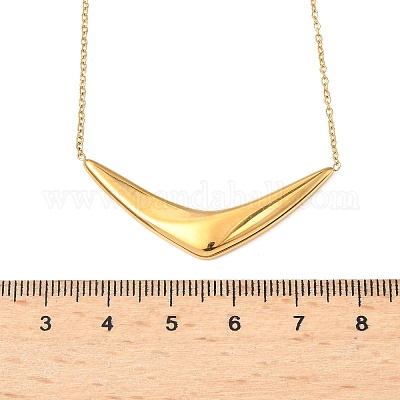 Ожерелья с подвеской в форме буквы V из нержавеющей стали 304 для женщин NJEW-Z086-01G-1