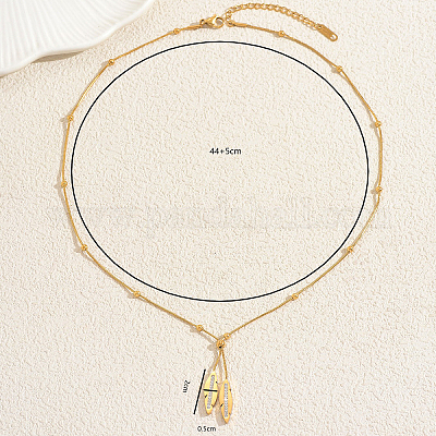 Женские лариаты из нержавеющей стали с микропаве из прозрачных кубических цирконий OM9409-1