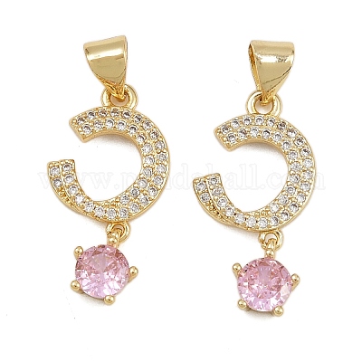 Латунные микро проложить кубического циркония подвески KK-C132-15G-1