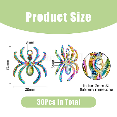 30шт подвески из сплава со стразами PALLOY-DC0001-14-1