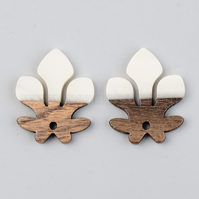 Подвески из непрозрачной смолы и ореха RESI-S389-051B-C04-1