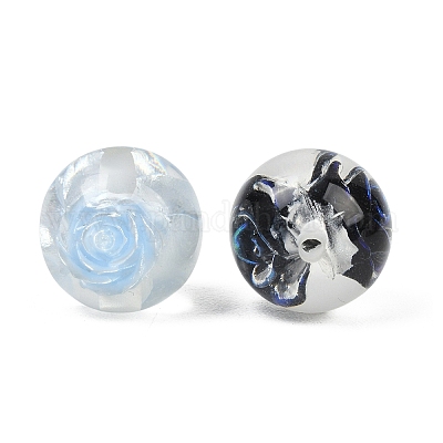 Прозрачные смоляные внутренние бусины в форме цветов&nbsp;RESI-C070-16-1