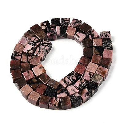 Природные родонит бисер нитей G-T139-6x6-16A-1