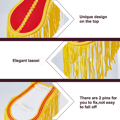 1 пара погон с кисточками из ткани&nbsp;DIY-FH0009-75B-1