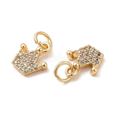 Покрытие стойки латунь микропаве прозрачные подвески из кубического циркония KK-E081-14G-1