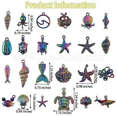 24 шт. подвески из хирургической нержавеющей стали 316l с морской тематикой JX096A-1