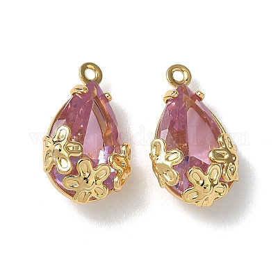 Латунные микро проложить кубического циркония подвески KK-Z136-06G-02-1