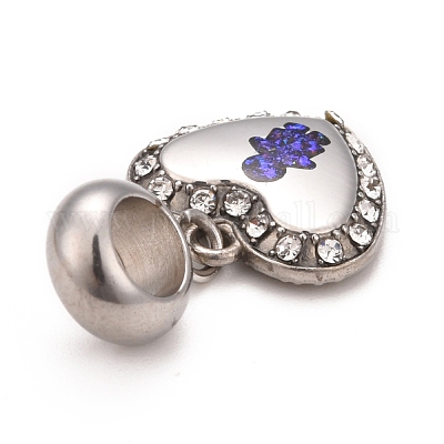 304 нержавеющая сталь хрустальные стразы европейские подвески-шармы STAS-F278-04P-1