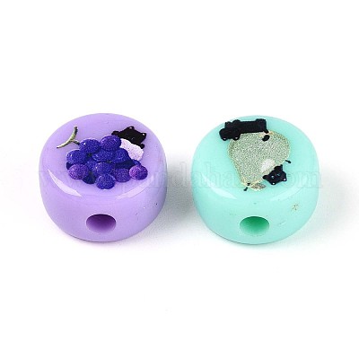 Непрозрачные печатные бусы акриловые OACR-T029-11M-1