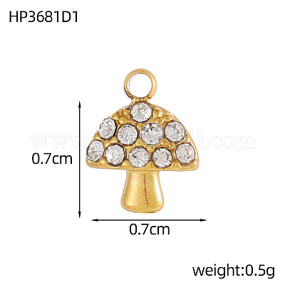 Подвески из нержавеющей стали 304 с кубическим цирконием STAS-OY004-03G-1