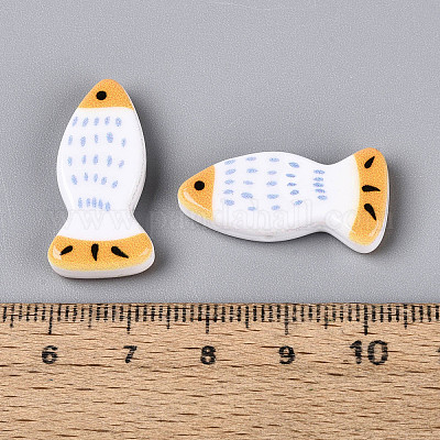 Печатные непрозрачные бусины из смолы&nbsp;RESI-N043-22E-1