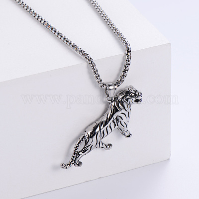 Мужские ожерелья с тигром из нержавеющей стали 304 LU7758-1