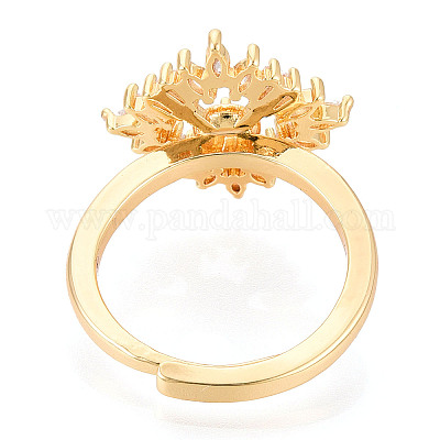 Ромбовидная латунь микропаве прозрачный кубический цирконий чашка колышек закрепка кольца KK-T076-17G-1