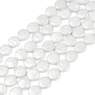 Нити бусин из искусственного жемчуга с гальваническим покрытием из фарфора BSHE-Z009-02B-1