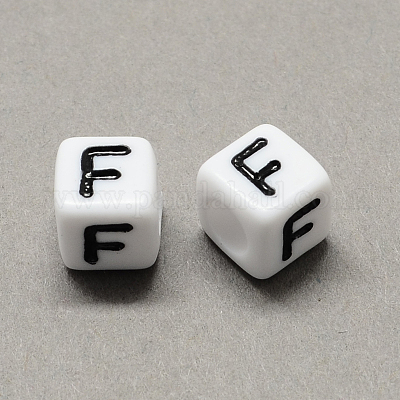 Большой дыра акрил письмо европейский бисер SACR-Q103-8mm-01F-1