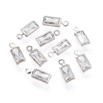 Подвески из латуни с прозрачным фианитом ZIRC-T017-05P-1