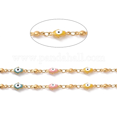 Эмалированная рука хамса с цепями от сглаза CHS-G023-02G-02-1