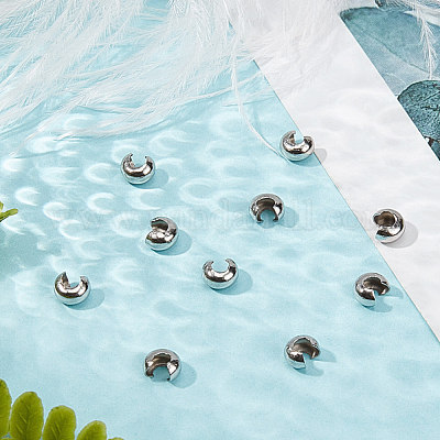 Крышки для обжимных бусин из нержавеющей стали 304 STAS-P239-34P-01-1