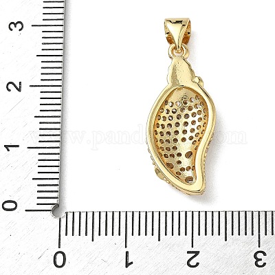 Латунные микропаве прозрачные подвески с фианитом KK-L257-02G-02-1