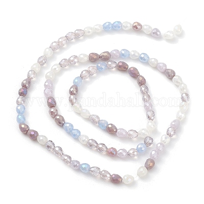 Градиент цвета гальваника стеклянные бусины нити GLAA-E042-04B-1